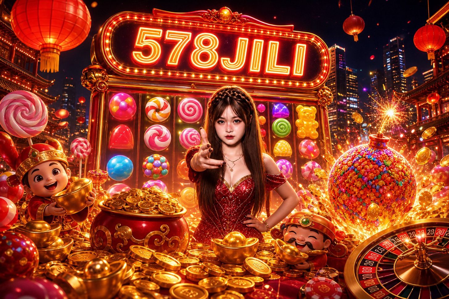 Ilustrasi permainan Fortune Tiger dengan nuansa emas dan harimau di 578JILI