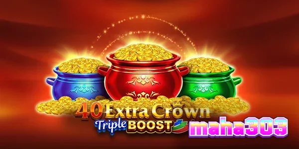 Tampilan visual slot 40 Extra Crown Triple Boost Golden Coins Link dengan simbol buah dan mahkota.